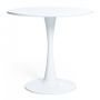 Table ronde moderne blanc laqué Bosika 100 cm