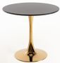 Table ronde moderne bois noir et pied métal doré Tulipa 90 cm
