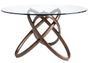 Table ronde noyer et verre transparent Artista - Design chic et intemporel