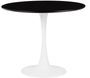 Table ronde moderne bois noir et pied métal blanc Tulipa 80 cm
