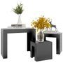 Tables basses gigognes 3 pcs Gris