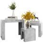 Tables basses gigognes 3 pcs Gris béton