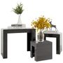 Tables basses gigognes 3 pcs Gris brillant