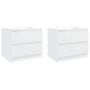 Tables de chevet 2 pcs Blanc brillant 50x39x43,5 cm
