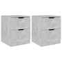 Tables de chevet 2 pcs Gris béton 40x40x50 cm