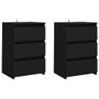 Tables de chevet 2 pcs Noir 40x35x62,5 cm