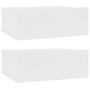 Tables de chevet flottantes 2 pcs Blanc 40x30x15 cm