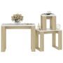 Tables gigognes 3 pcs Blanc et chêne Sonoma