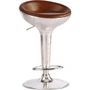 Tabouret Aluminium et Cuir marron Aviator