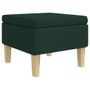Tabouret avec pieds en bois Vert foncé Tissu