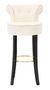 Tabouret de bar crème en velours avec pieds dorés Dora