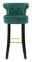 Tabouret de bar crème en velours avec structure dorée Dora