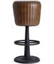 Tabouret de bar cuir marron et métal noir Lazar