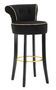 Tabouret de bar Dora noir en velours et métal doré