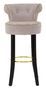 Tabouret de bar gris en velours avec pieds dorés Dora