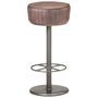Tabouret de bar Marron foncé Cuir véritable Havane - Hauteur d'assise 76 cm