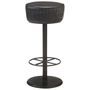 Tabouret de bar Noir Cuir véritable Havane - Hauteur d'assise 76 cm