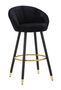 Tabouret de bar Prague noir velours capitonné