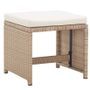 Tabouret de jardin tissu crème et résine beige Reli - Lot de 2