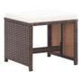 Tabouret de jardin tissu crème et résine marron Reli - Lot de 2