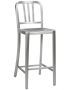 Tabouret haut métal argenté Naviko 76 cm