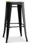 Tabouret industriel en acier brillant et bois clair REKO - Assise 76 cm