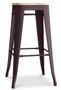 Tabouret industriel en acier brillant et bois clair REKO - Assise 76 cm