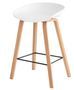 Tabouret nordique en bois de hêtre et assise blanche Korane 66 cm