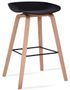 Tabouret nordique en bois de hêtre et assise noir Korane 66 cm