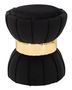 Tabouret rond noir en velours avec détails dorés Ben