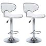 Tabourets de bar 2 pcs Blanc Similicuir Cobra