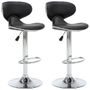 Tabourets de bar 2 pcs Noir Similicuir Cobra