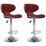 Tabourets de bar 2 pcs Rouge bordeaux Similicuir Cobra