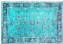 Tapis classique en viscose turquoise bordé Sofa 230