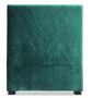 Tête de lit velours vert coutures en diagonale Madie 90