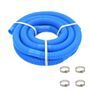 Tuyau de piscine avec colliers de serrage bleu 38 mm 6 m