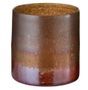 Vase cylindrique verre ocre et bordeaux Winno H 19