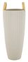 Vase décoratif céramique blanche relief carrés dorés design MARA