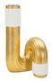 Vase décoratif résine dorée blanc design compact SULLY