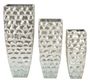 Vases décoratifs métal argenté relief design élancé SALVA