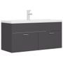 Vasque avec lavabo intégré 100 cm Gris