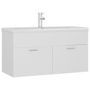 Vasque avec lavabo intégré 90 cm Blanc