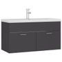 Vasque avec lavabo intégré 90 cm Gris