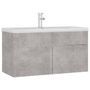 Vasque avec lavabo intégré 90 cm Gris béton