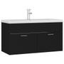 Vasque avec lavabo intégré 90 cm Noir