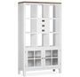 Vitrine 2 portes 3 tiroirs KOREST – Bois massif blanc et marron