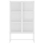 Vitrine Blanche 80x35x135 cm Acier et verre trempé