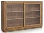 Vitrine en bois massif naturel 2 portes coulissantes MAZARI