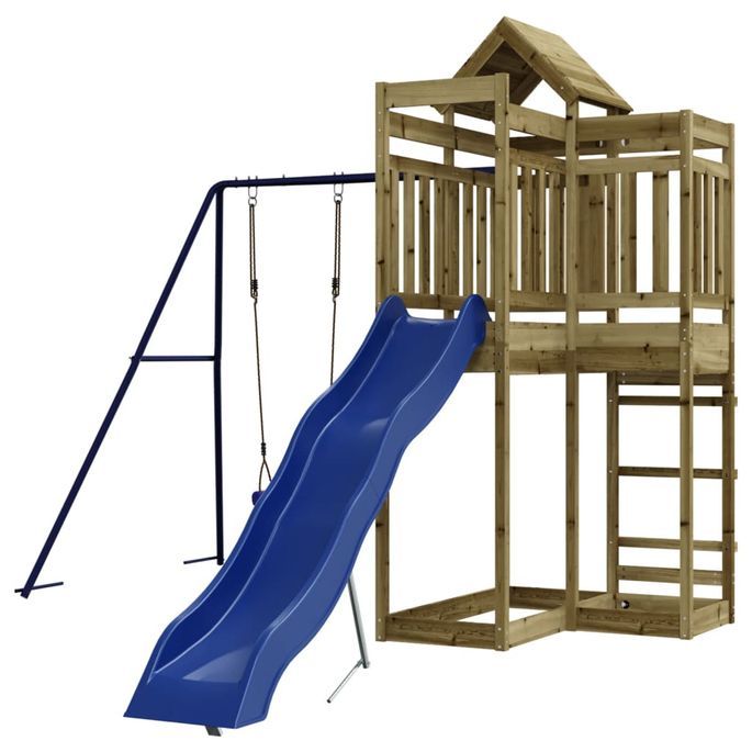 Aire de jeux d'extérieur bois de pin imprégné - Photo n°3