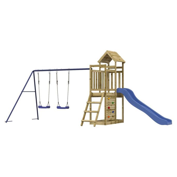 Aire de jeux d'extérieur bois de pin imprégné - Photo n°2